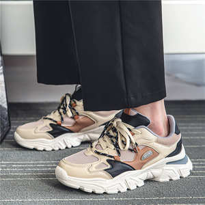 Nuevo Modelo de Zapatos Deportivos para Hombre, Diseño Delgado con Contraste de Color, Malla Transpirable, Suela Gruesa, Versátiles para Primavera/Invierno - Product Image 4