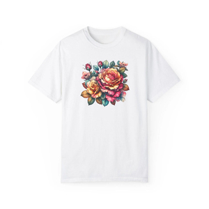 เสื้อยืดผู้หญิงทรงปกติ พิมพ์ลายที่อก ผ้าซาติน 190 กรัม ผ้าฝ้ายผสมอีลาสเทน ยืดหยุ่น ระบายอากาศได้ดี เป็นมิตรกับสิ่งแวดล้อม แห้งเร็ว เหมาะสำหรับใส่ลำลองในฤดูร้อน - Product Image 1