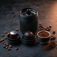 Machine à café portable multifonction 3-en-1 sans fil chauffée Kapachi New Rocket Edition, capsule italienne semi-automatique miniature