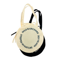 Sac fourre-tout rond en toile de coton noir naturel écologique de 12 oz, idéal pour cadeaux, avec design personnalisé sur mesure, vente en gros