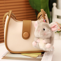 Pendentif Animal en Peluche Adorable, Jouet en Peluche Husky avec Sac en Coton PP, Porte-clés Figurine, Cadeau d'Anniversaire pour Hommes et Femmes