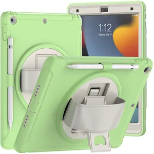 Rugged TPU And Plastic Combo Hybrid Case With 360 Rotate Stand For IPad 10.2 Inch 9th Generation