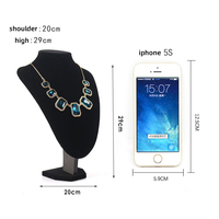 Support de présentation de bijoux Xinxing, en velours noir, modèle Romi