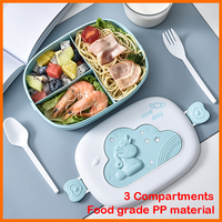 Lonchera Rectangular Apta para Microondas, Linda Lonchera de Plástico PP Aislada, Hermética y Ecológica para Niños para la Escuela