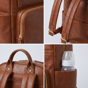 <span class=keywords><strong>Sac</strong></span> <span class=keywords><strong>à</strong></span> dos <span class=keywords><strong>à</strong></span> <span class=keywords><strong>langer</strong></span> en cuir véritable pour maman, grande capacité, poche pour biberon, idéal pour les voyages, l'allaitement et l'usage urbain, personnalisable - Product Image 5