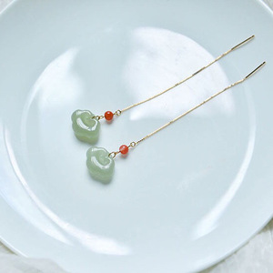 Pendientes de estilo chino antiguo con diseño de Ruyi, estilo literario y fresco, pendientes retro versátiles, pendientes colgantes al por mayor. - Product Image 4
