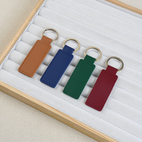 Porte-clés en cuir PU couleur macaron créatif transfrontalier Simple entreprise petit cadeau pendentif en métal porte-clés de voiture