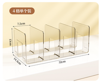 Organisateur de sac à main en acrylique transparent Sandes 13x6x5 pouces, support de présentation à 5 sections pour étagère de placard