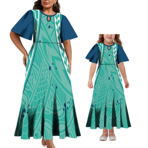 Recién llegado, diseño de gota de agua, Vestido de manga acampanada, vestido para niñas, <span class=keywords><strong>madre</strong></span> <span class=keywords><strong>e</strong></span> <span class=keywords><strong>hija</strong></span> personalizados para vestidos de verano, atuendo para padres <span class=keywords><strong>e</strong></span> hijos, 2 uds. - Product Image 3