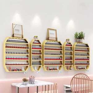 Estante de Pared para Salón de Uñas, Estante de Almacenamiento de Esmalte de Uñas de Hierro Colgante de Pared, Estante de Exhibición de Esmalte de Uñas Dorado - Product Image 4
