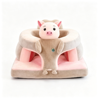 Siège de sol pour enfant en peluche, design extra large et profond, design animalier doux, support dorsal, base antidérapante, rembourrage en coton PP, matériau en polyester