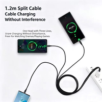 Câble de charge USB C multi-appareils 60W, câble de charge multi USB C 3-en-1, charge rapide, cordon de type C