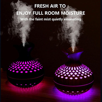 Nouveau Humidificateur à Fleurs en Bois USB Rechargeable, Diffuseur d'Huiles Essentielles Portable pour Maison et Bureau