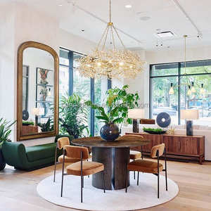 Fiore כתר נברשת סלון רומנטי גחליליות אור מסוגנן ענף עץ עגול אוכל חדר חתונה תליון מנורת - Product Image 5