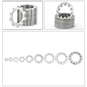 NINDEJIN Rondelles dentées à étoile en acier inoxydable M3 M4 M5 M6 M12 M14, métriques, externes, internes, standard, simples - Product Image 4