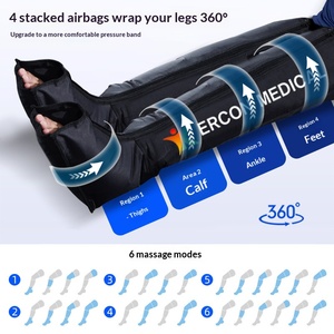 Nouveau masseur de jambes à air comprimé à quatre chambres, taille réglable, rechargeable, télécommande sans fil - Relaxation musculaire à domicile, récupération sportive, massage - Product Image 2