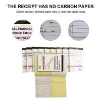 Carnet de reçus professionnel sur mesure pour usine, livraison et facturation, en papier autocopiant, avec impression personnalisée