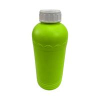 Botol Deterjen Kosong Silinder Matte 1000ml HDPE dengan Pegangan Samping Grosir Logo Kustom untuk Sabun Cair Tutup Ulir