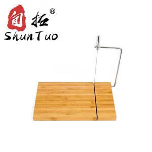 Plateau en bois de bambou pour découpe fromage, mini conteneur en acier inoxydable, ensemble de baguettes de découpe, planche avec plateau en fil à trancher, nouveau, Oem