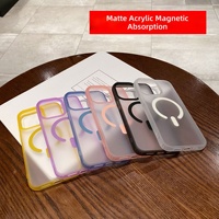 Étui de protection transparent mat magnétique en acrylique effet seconde peau pour iPhone 18 17 16 15 14 13 12 11 Pro Max Fabriqué en Chine