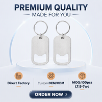 Pembuka Botol Gantungan Kunci Logam Stainless Steel OEM Custom, Pembuka Tutup Botol Bir, Cincin Kunci Logam untuk Hadiah Promosi Perusahaan
