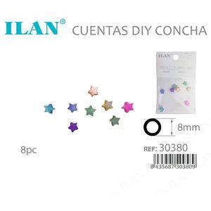 Perline a forma di conchiglia Ilan da 8 mm, stella multicolore, per artigianato, creazione di gioielli fai da te - Product Image 3