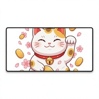 Tapis de souris de jeu Anime Maneki Neko, grand tapis de souris en tissu doux, tapis de bureau large, motif personnalisé