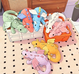 Jelly Catt Cotton Plush Toy Snow <strong>Dragon</strong> Furry Stuffed Animals Soft Weighted Throw <strong>Pillow</strong> <strong>with</strong> PP Fill - Product Image 1