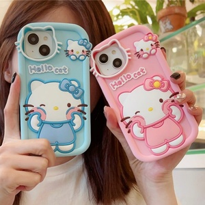 เคสโทรศัพท์ลายการ์ตูน 3 มิติ ซิลิโคน Hello Kitty น่ารัก กันกระแทก ป้องกันรอยนิ้วมือ สำหรับ 17 Pro Max ฝาหลังยางนิ่ม - Product Image 5