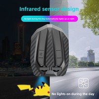 Projecteur de lumière d'ambiance dynamique à double tête pour voiture, moto, vélo électrique, avec chargement USB intelligent et motif de bienvenue dessin animé
