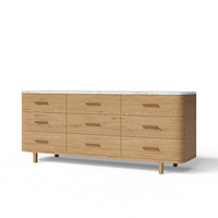 Commode de rangement FERLY, meubles d'intérieur contemporains, luxe moderne, commode à 9 tiroirs en chêne, chambre à coucher