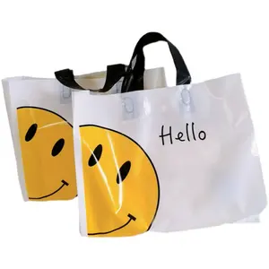 Wholesale White Plastic Packaging Handles Shopping Tote-Bag plastic packaging bag