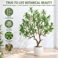 Plante artificielle Dracaena Reflexa pour sol - Grande plante en pot résistante aux UV pour la décoration de l'aménagement paysager des halls d'hôtels et d'hôtesseries
