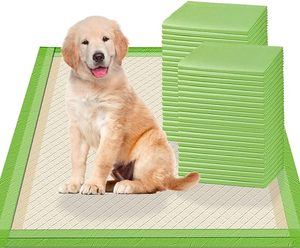 Tapis d'apprentissage pour chiots avec fonction anti-odeur, tapis absorbant pour chien de couleur verte avec autocollants adhésifs - Product Image 2
