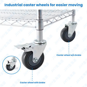 Étagère de Rangement en Acier à 4 Niveaux d'Usine, Unité d'Étagères en Fil Chromé, Racks de <span class=keywords><strong>Garage</strong></span> en Métal, Étagère en Fil pour Chambre, Étagère de Cuisine - Product Image 4