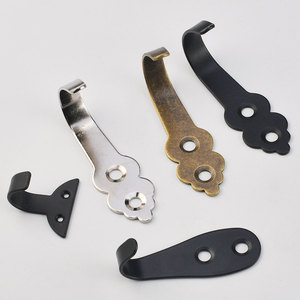 Wall Mount Single <b>Hook</b> Iron Coat Rack Hardware For Wardrobe Bathroom <b>Kitchen</b> Door <b>Hooks</b> Black Silver Antique Bronze - Product Image 2
