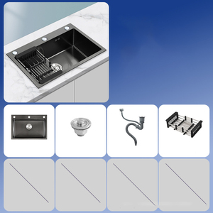 Fregaderos de Cocina de Acero Inoxidable Negro de Alta Calidad con Función de Cascada, para Instalar Bajo <span class=keywords><strong>Encimera</strong></span>, Venta al Por Mayor - Product Image 6