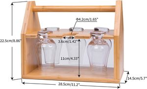 <span class=keywords><strong>Glencairn</strong></span> Crystal Whisky Glasses Bamboo Caddy Whisky Glass Holder Rack - Product Image 5