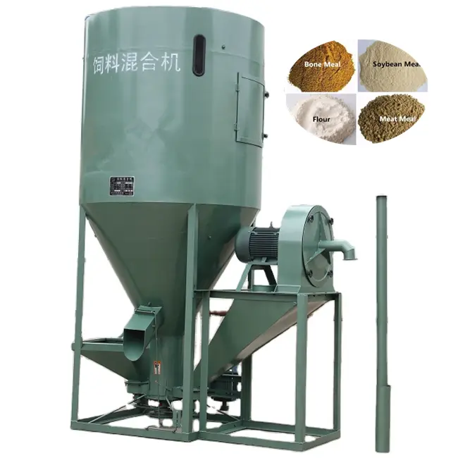 Grinding Animal Food Mixing Cutter Chicken/Pig/Cow Poultry Feed Pellet Machinery Mixer with Crusher