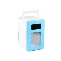 10L Mini Réfrigérateur Refroidisseur De Lait De Refroidissement et Chauffage Réfrigérateur Portable avec Fenêtre Transparente pour Boissons Bière