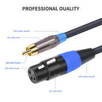 Çift Dişi XLR - Çift RCA Kablosu 2-XLR Dişi - 2 RCA/Telefon Fişi Erkek HiFi Stereo Ses Bağlantısı Mikrofon Kablosu