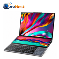 CoreNest Professional Dual Screen Laptop Intel Core I7 9750H Office Laptop 8GB 16GB 32GB RAM Touch Screen Business Workstation