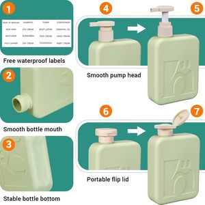 Bouteille carrée en plastique de 250 ml et 500 ml pour shampoing et après-shampoing, idéale pour les soins capillaires, le désinfectant pour les mains et le gel douche - Product Image 4