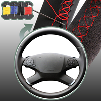 Housse de volant de voiture en cuir microfibre populaire à 4 branches, cousue à la main, pour Mercedes Benz Classe E W212 2009 2010 2011 2012