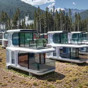 Sang trọng hiện đại thép kính prefab nhà không gian thuận tiện viên nang cabin thân thiện với môi trường di động Homestay du lịch prefab khách sạn - Product Image 4