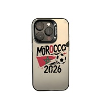 Coque de téléphone antichoc en TPU mat avec motif drapeau de football du Maroc MSH0926041206 pour iPhone 17 16 15 14 13 Pro Max