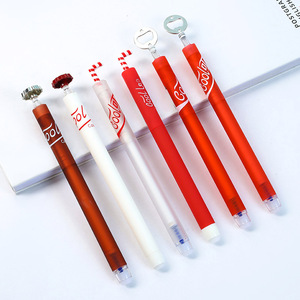 Bolígrafo Creativo Borrable con Diseño de Coca-Cola para Niños Escolares y Oficina, con Abrebotellas y Pajita en la Parte Superior - Product Image 1