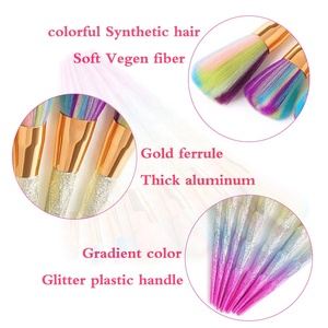 Brocha <span class=keywords><strong>de</strong></span> <span class=keywords><strong>maquillaje</strong></span> para rostro, brocha <span class=keywords><strong>de</strong></span> <span class=keywords><strong>maquillaje</strong></span> con diamantes <span class=keywords><strong>de</strong></span> imitación dorados, sirena básica - Product Image 2