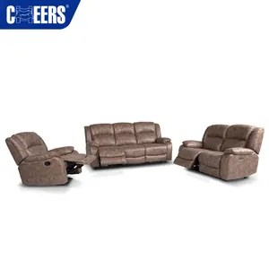 MANWAH Sofa elektrik penjualan laris, Set kain dudukan 3 2 1 dengan Glider fungsional kursi malas untuk ruang tamu