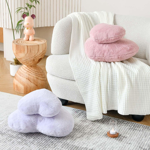 Custom Cute <strong>Heart</strong> <strong>Shaped</strong> Faux Rabbit Fur Room Decorative Throw Pillow <strong>Heart</strong> Plush <strong>Cushion</strong> for Couch Bed Kid Girls - Product Image 4